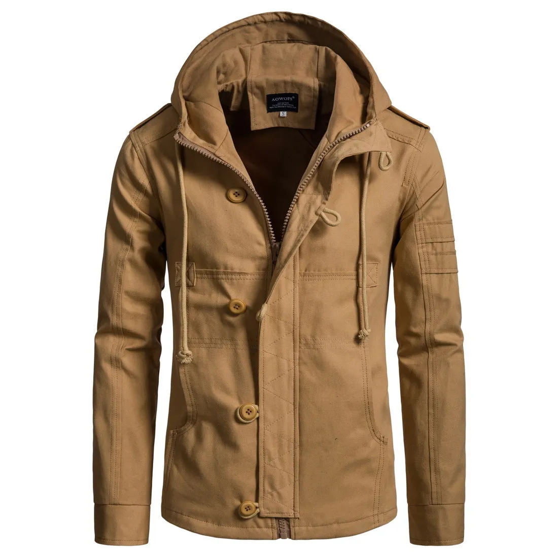 Tommy™ militaire stijl met revers rits waterdichte parka winterjas