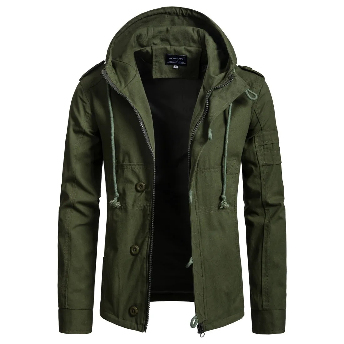 Tommy™ militaire stijl met revers rits waterdichte parka winterjas