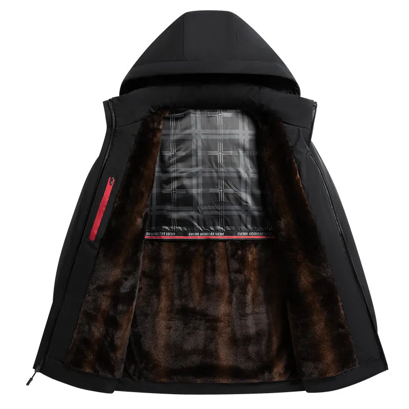 Tommy™ wollen dikke waterdichte capuchon met rits parka winterjas