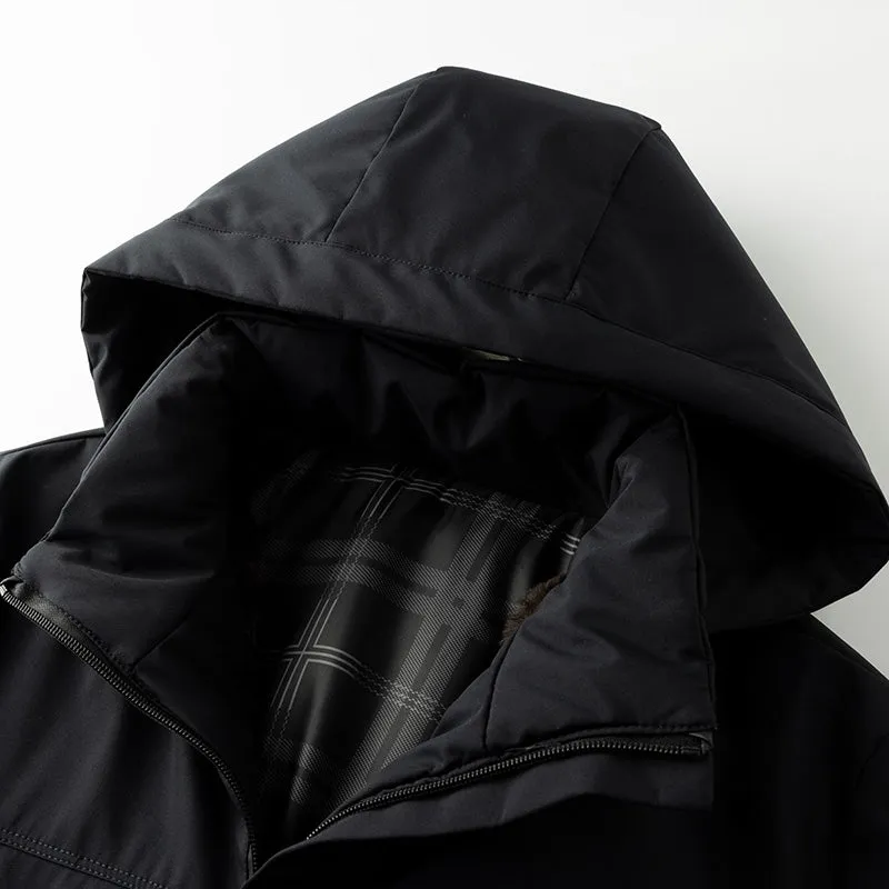 Tommy™ wollen dikke waterdichte capuchon met rits parka winterjas