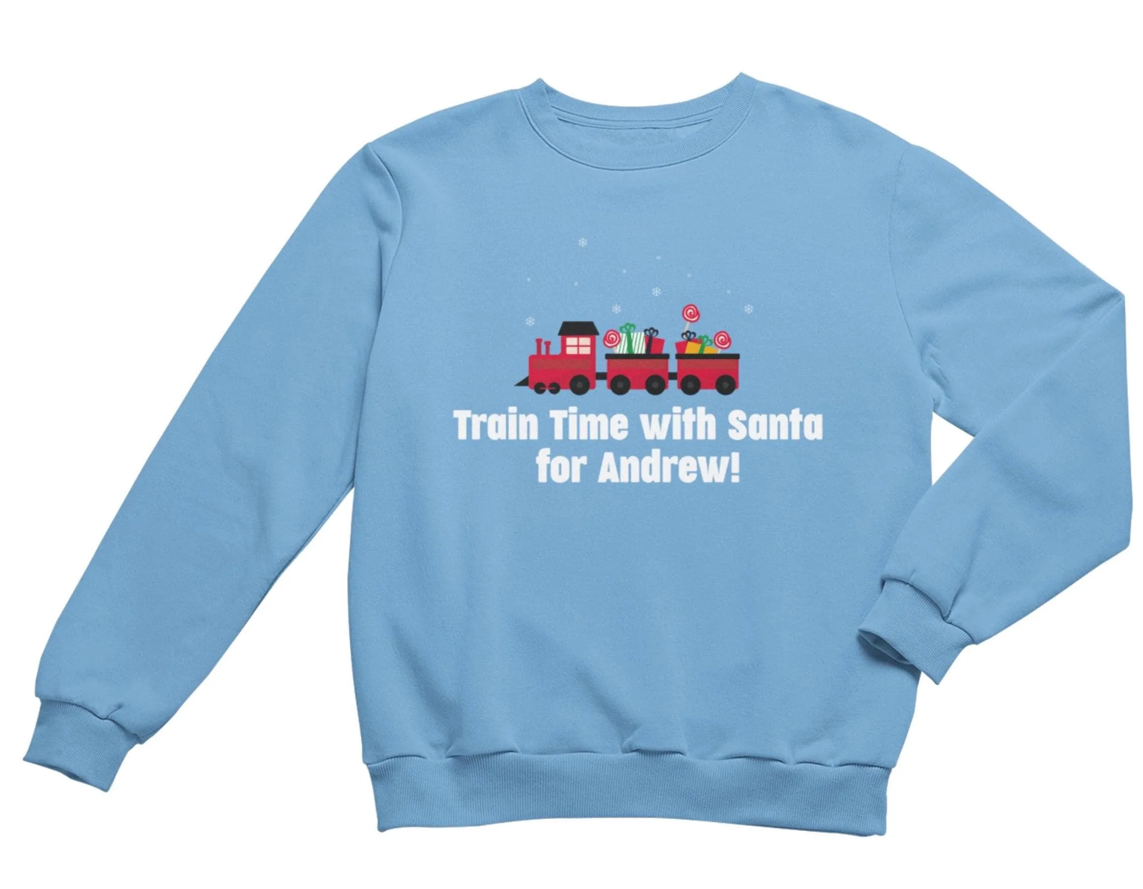 Train Time with Santa Personalized Christmas Sweatshirt for Toddler Boys