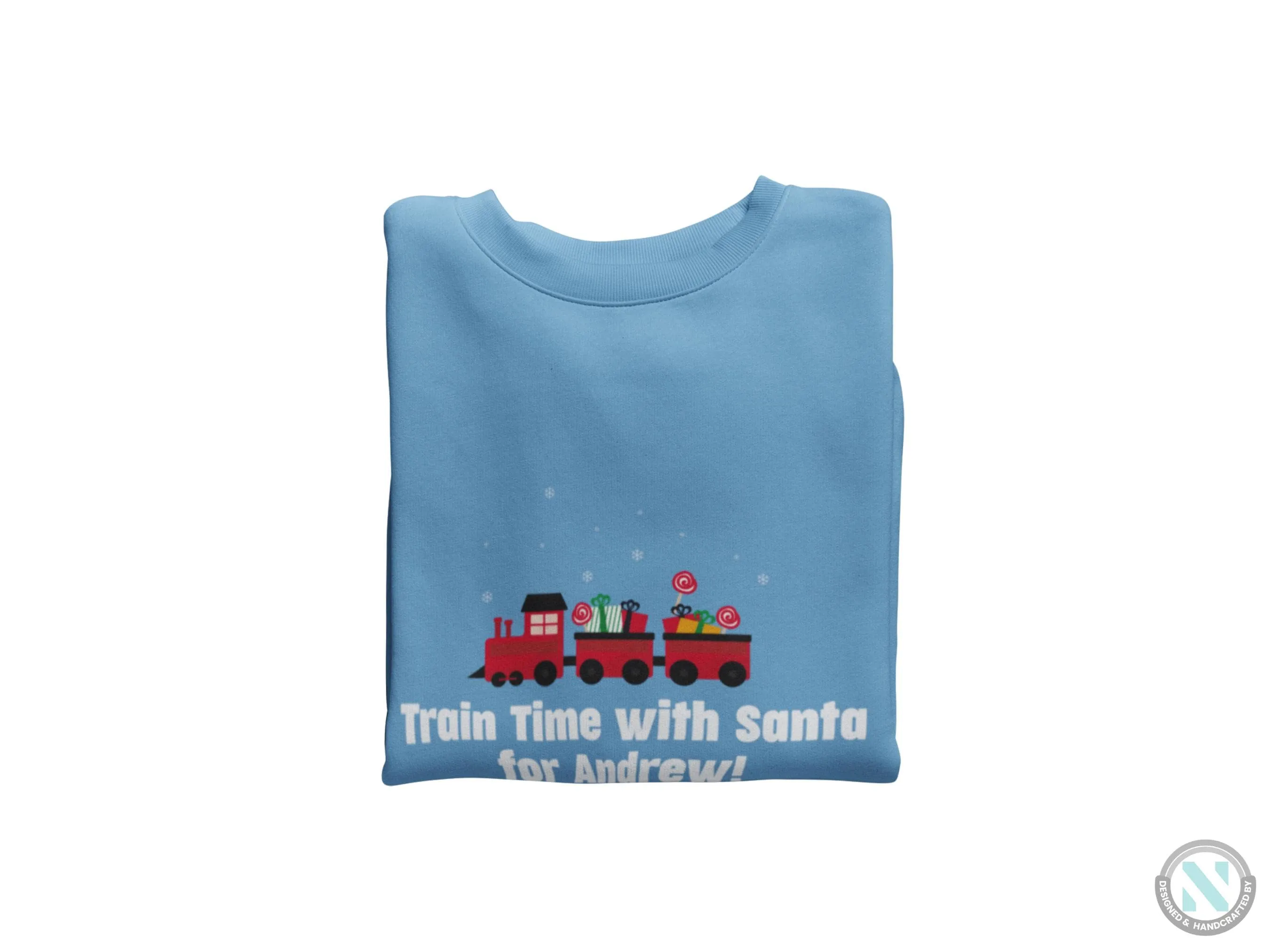 Train Time with Santa Personalized Christmas Sweatshirt for Toddler Boys
