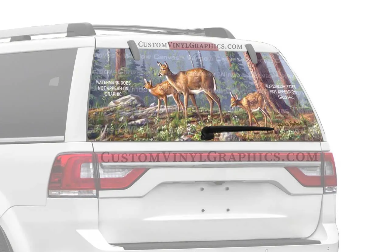 Twin Fawns Rear Window Decal