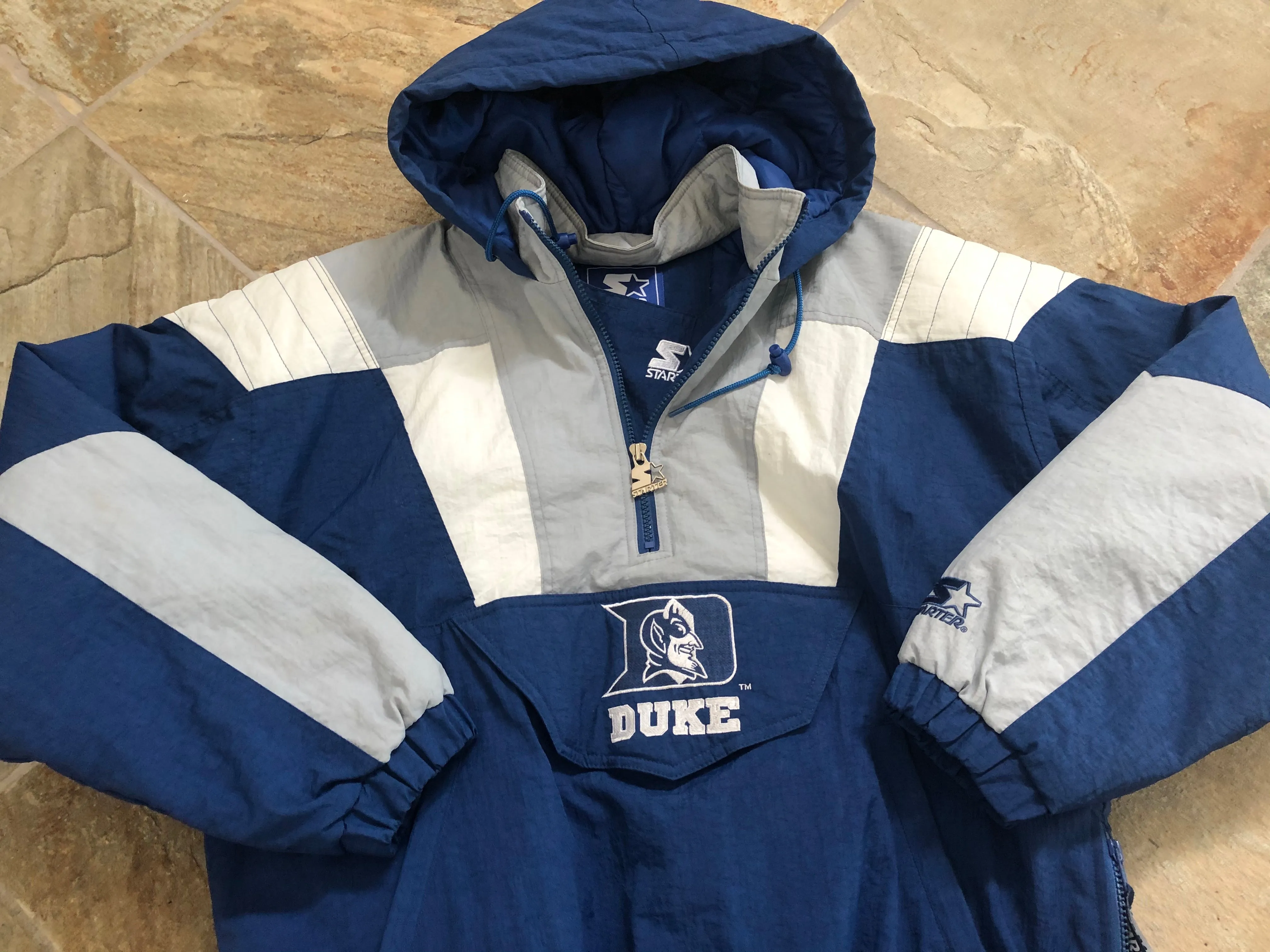 Vintage Duke Blue Devils Stater Parka, Puffer College Jacket, Size Medium