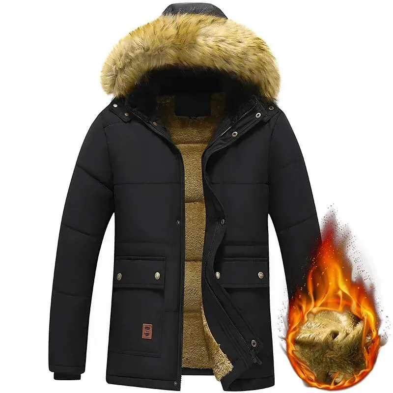 Weeroud - Parka Winterjas Heren – Extra Warm Gevoerd met Bontkraag en Capuchon