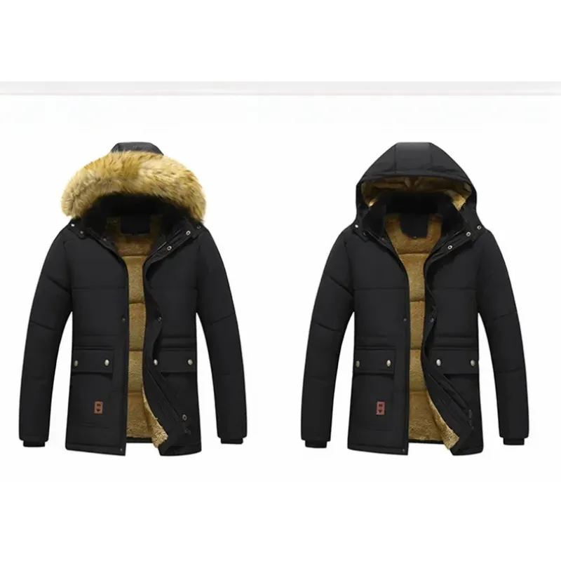 Weeroud - Parka Winterjas Heren – Extra Warm Gevoerd met Bontkraag en Capuchon