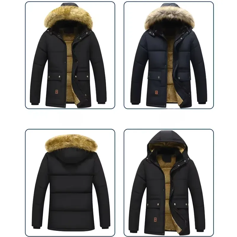 Weeroud - Parka Winterjas Heren – Extra Warm Gevoerd met Bontkraag en Capuchon