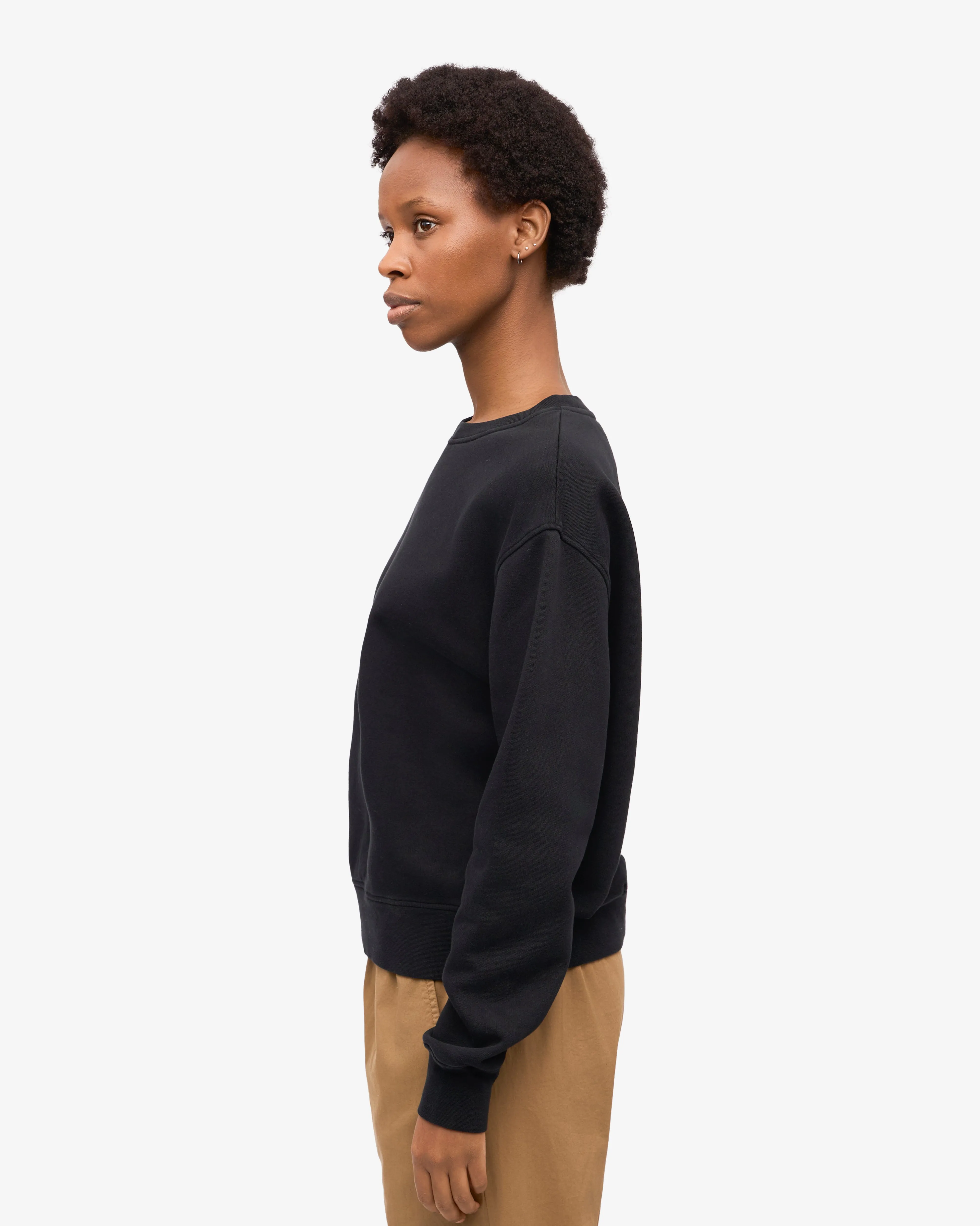 Women Classic Organic Crew - Deep Black