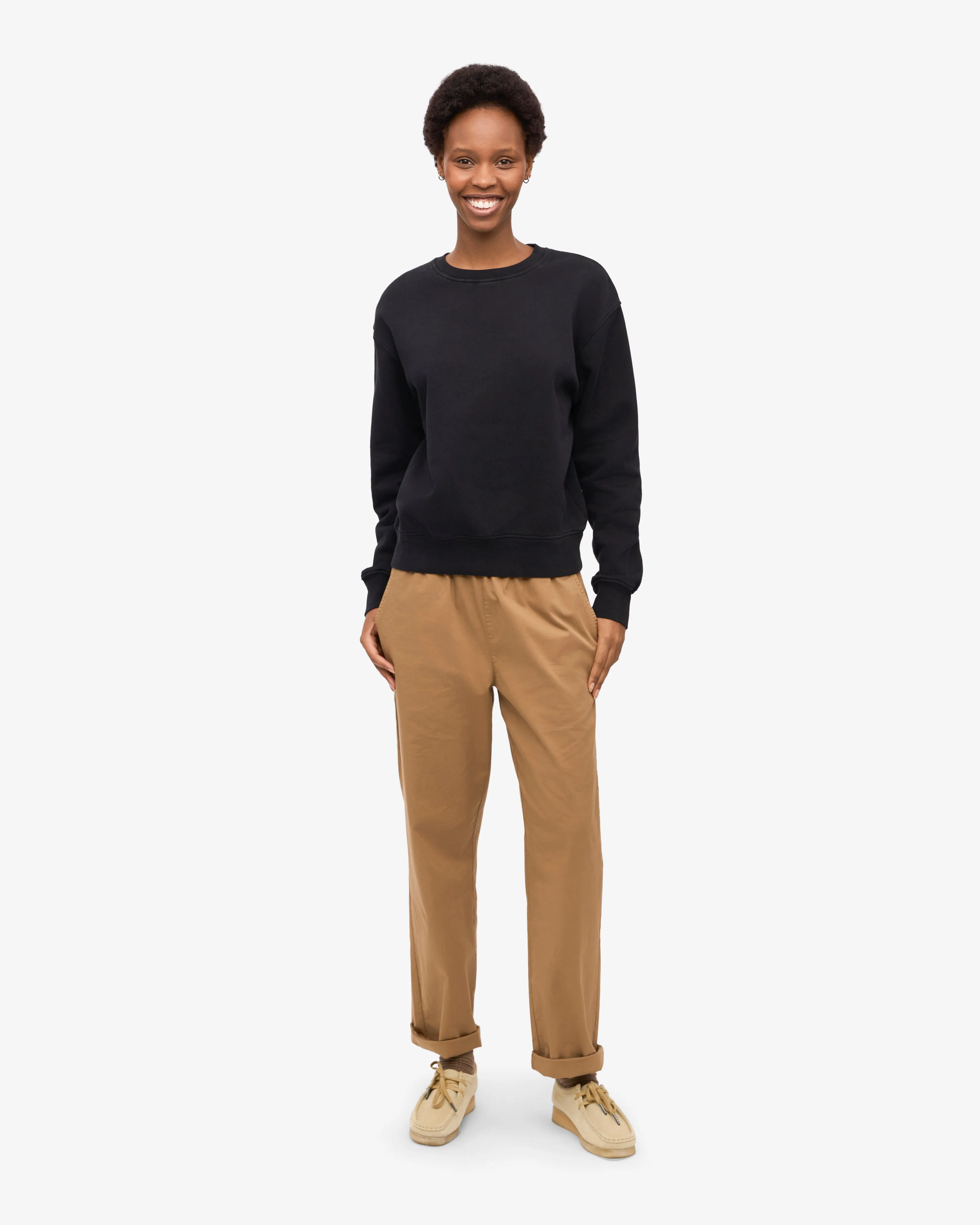 Women Classic Organic Crew - Deep Black