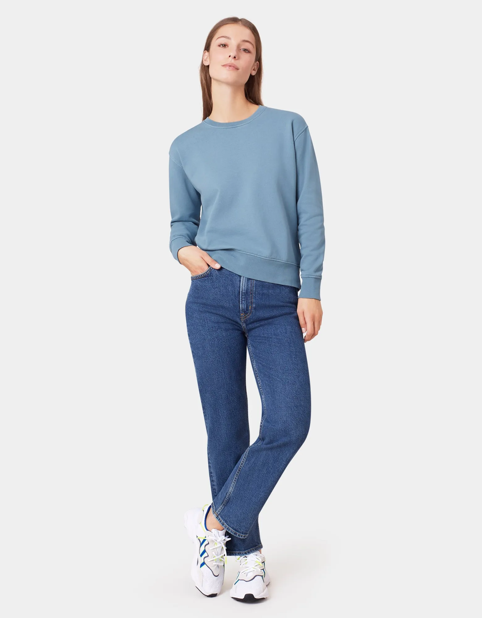 Women Classic Organic Crew - Limestone Grey