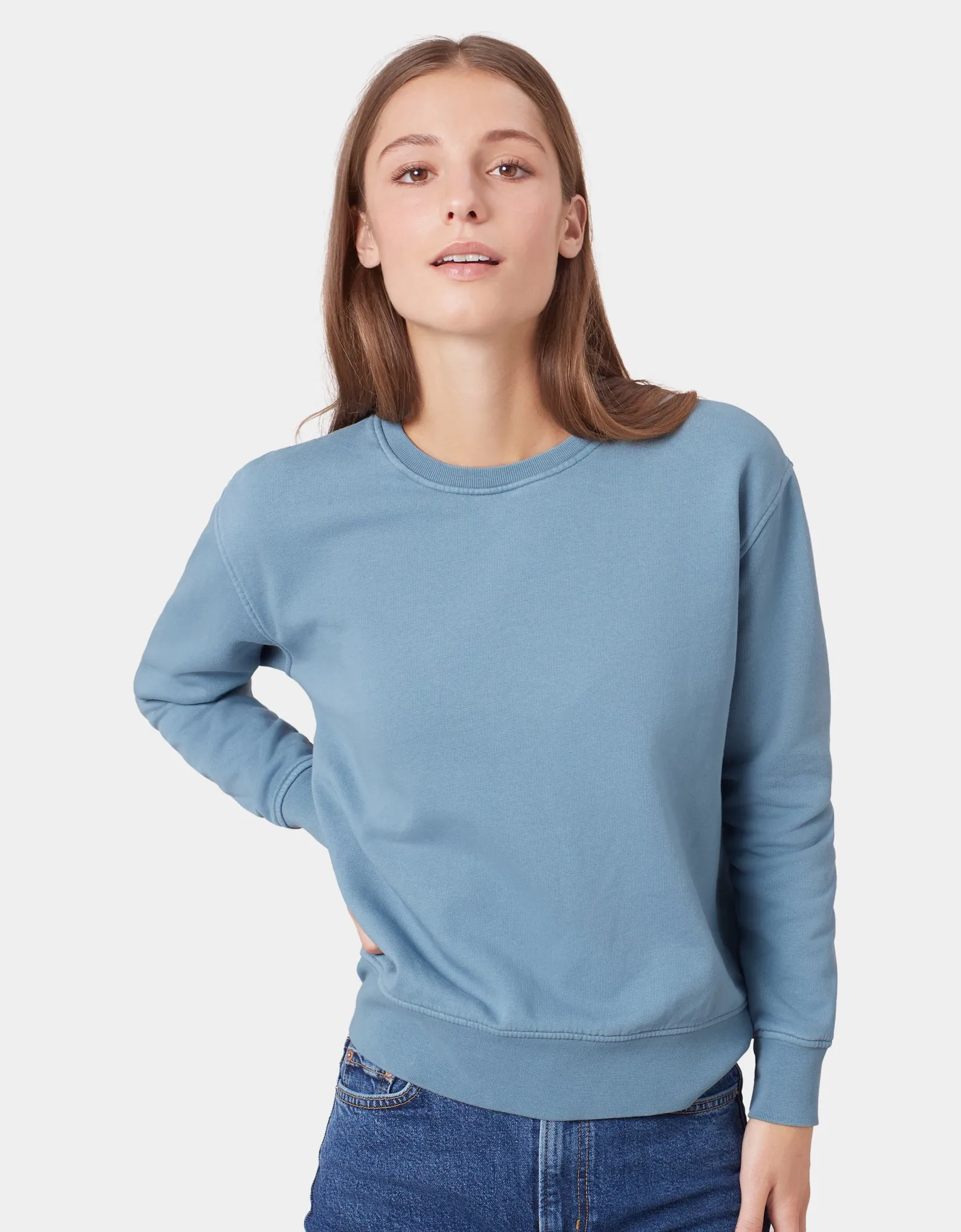Women Classic Organic Crew - Limestone Grey
