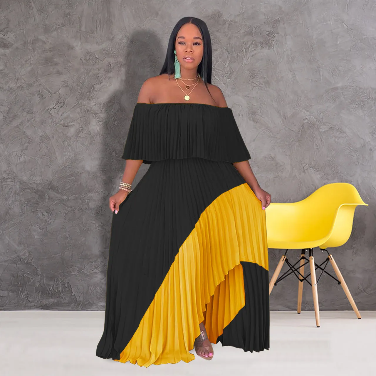 Women's Summer Beach Loose Long Dress With Ruffles