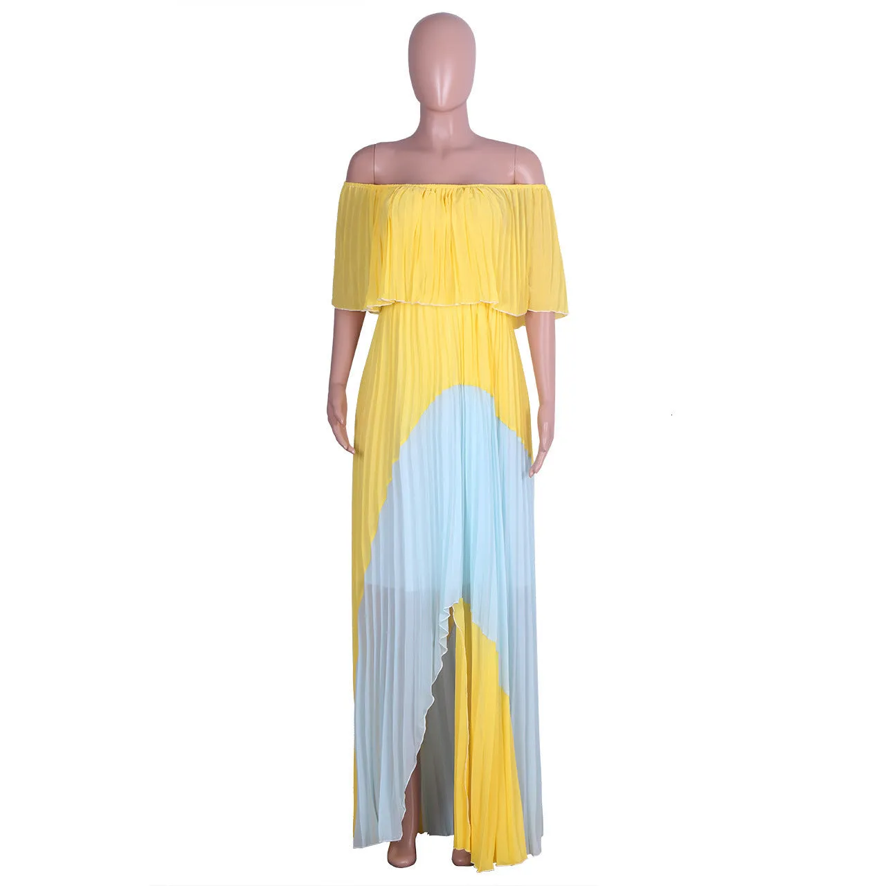 Women's Summer Beach Loose Long Dress With Ruffles