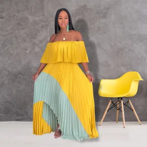 Women's Summer Beach Loose Long Dress With Ruffles