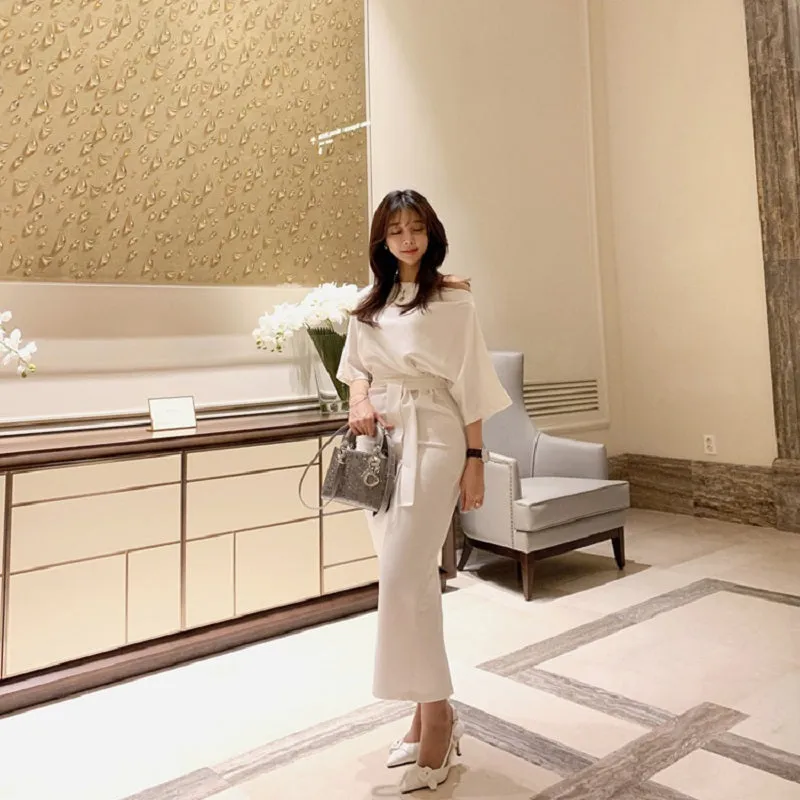 Women's Summer Casual Off-Shoulder Bat-Sleeved Sheath Dress