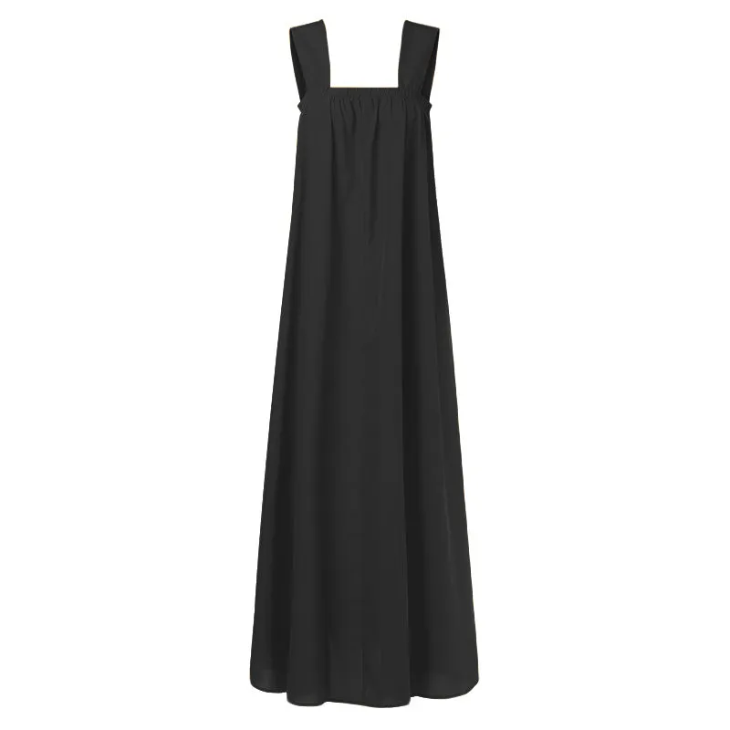 Women's Summer Casual Polyester Sleeveless Maxi Dress