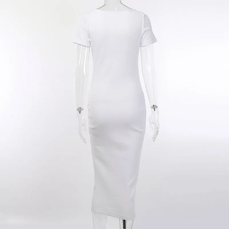 Women's Summer Casual Stretchy V-Neck Bodycon Dress