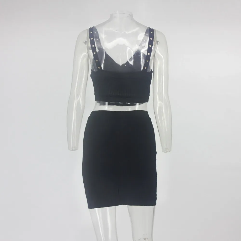 Women's Summer Knitted V-Neck Two-Piece Short Dress