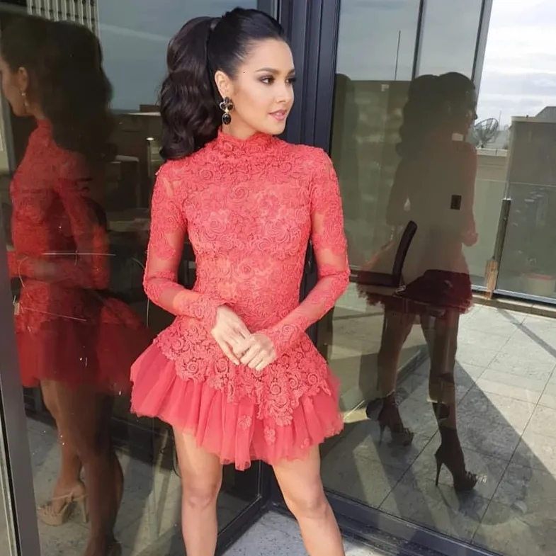 Women's Summer Lace O-Neck High-Waist Mini Dress