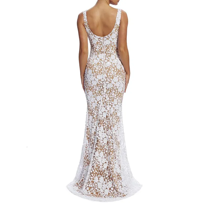 Women's Summer Lace V-Neck Sheath Long Dress