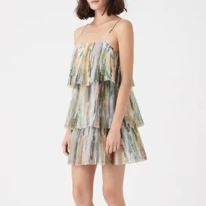 Women's Summer Loose Polyester Dress With Ruffles