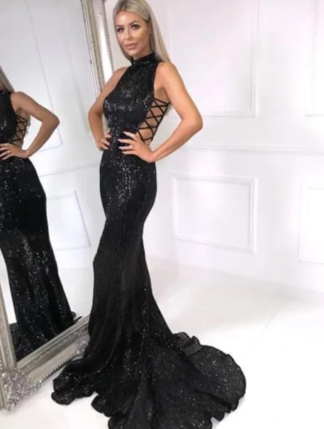 Women's Summer O-Neck Sequin Maxi Dress