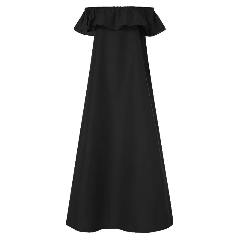 Women's Summer Off-Shoulder Loose Dress With Ruffles