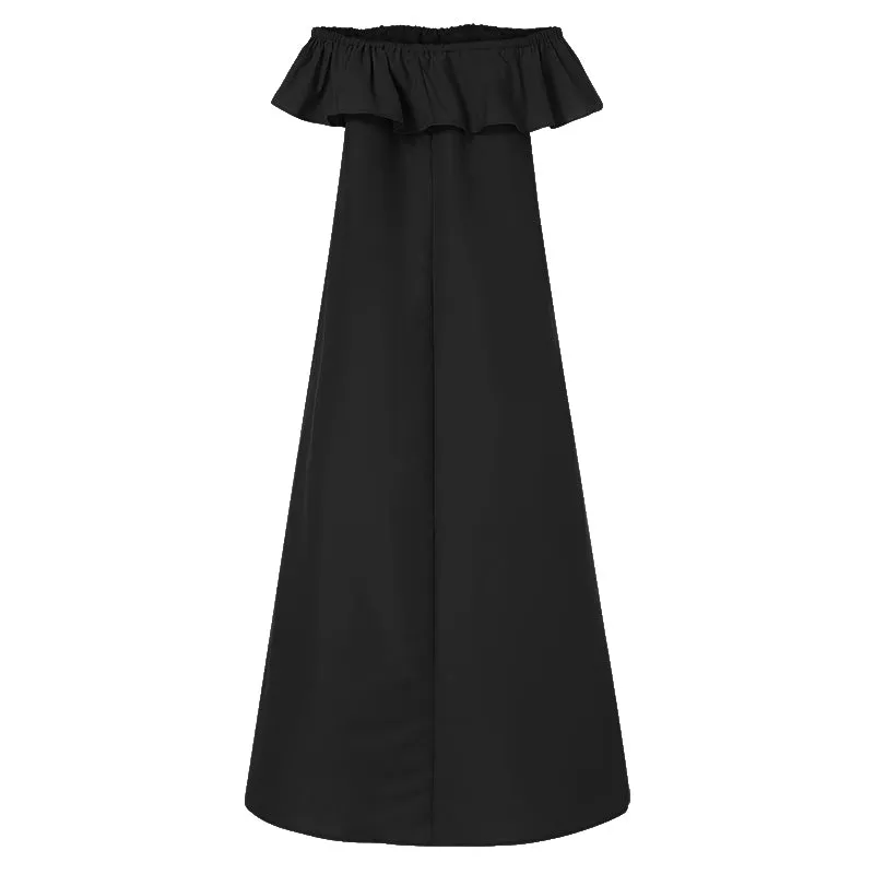 Women's Summer Off-Shoulder Loose Dress With Ruffles