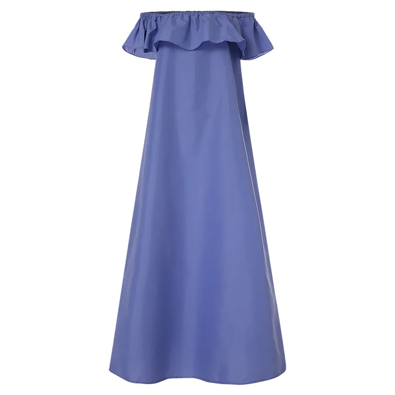 Women's Summer Off-Shoulder Loose Dress With Ruffles