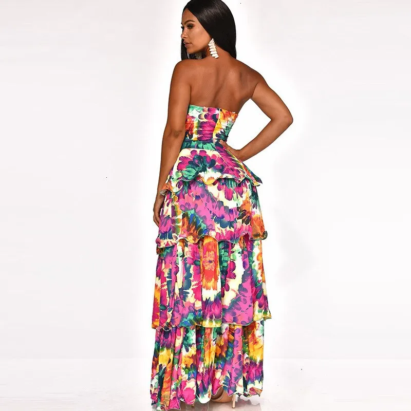 Women's Summer Off-Shoulder Two-Piece Sheath Dress With Print