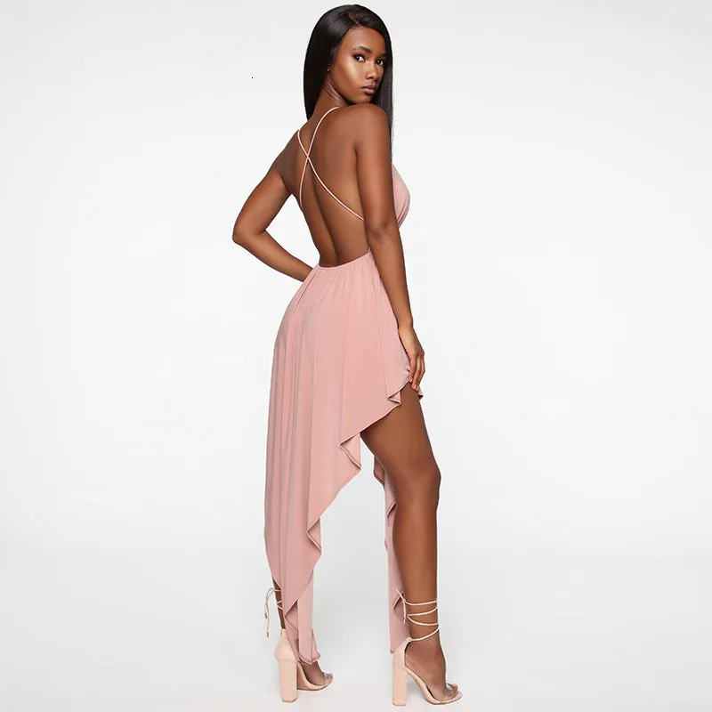 Women's Summer Skinny Midi Sheath V-Neck Dress