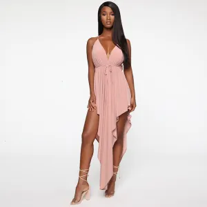 Women's Summer Skinny Midi Sheath V-Neck Dress