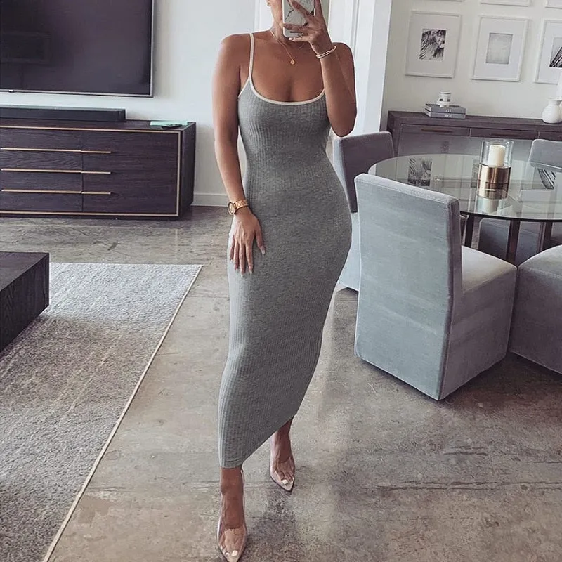Women's Summer Sleeveless Long Sheath Dress