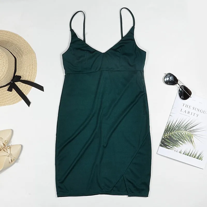 Women's Summer V-Neck Bodycon Mini Dress