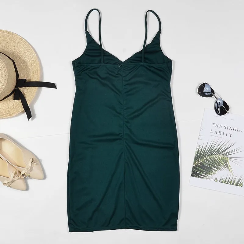 Women's Summer V-Neck Bodycon Mini Dress
