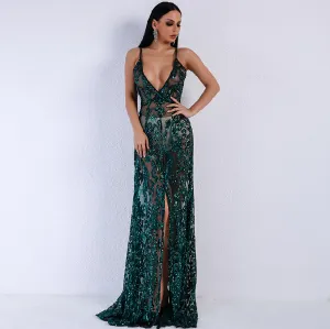 Women's Summer V-Neck Off-Shoulder Transparent Dress