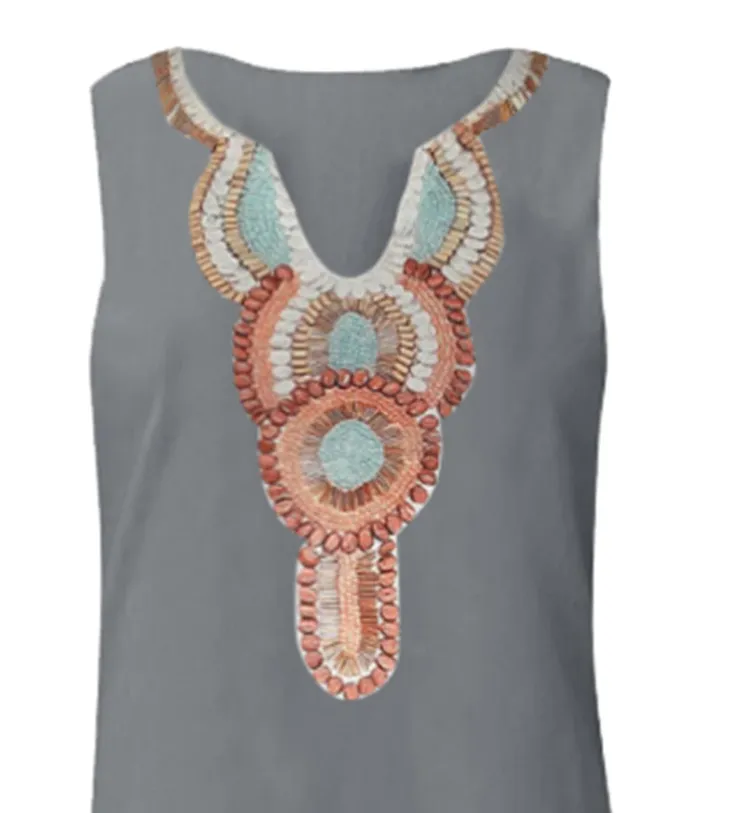 Women's Summer Vintage Sleeveless V-Neck Dress