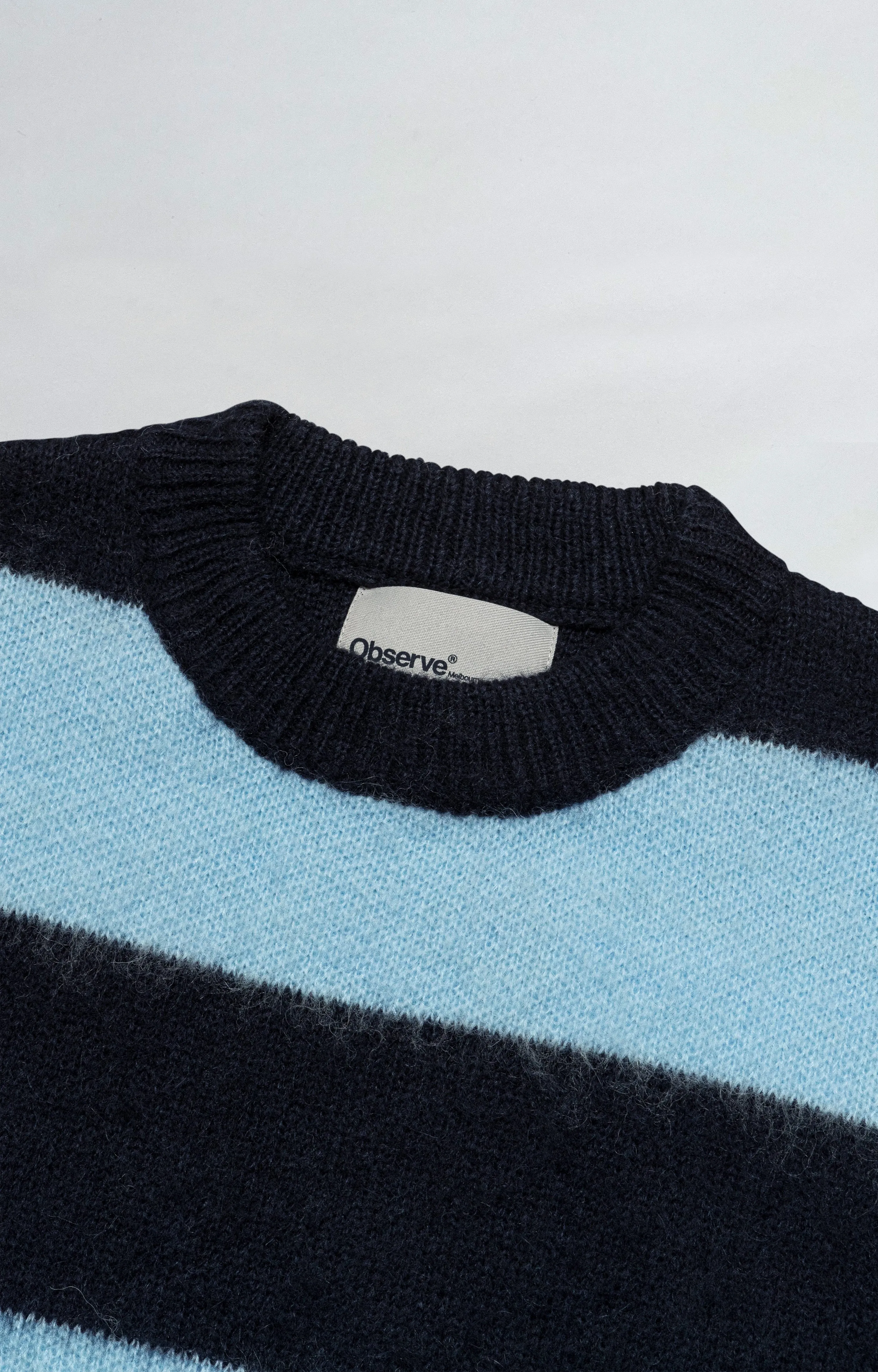 Wool/Mohair Striped Knit - Sky