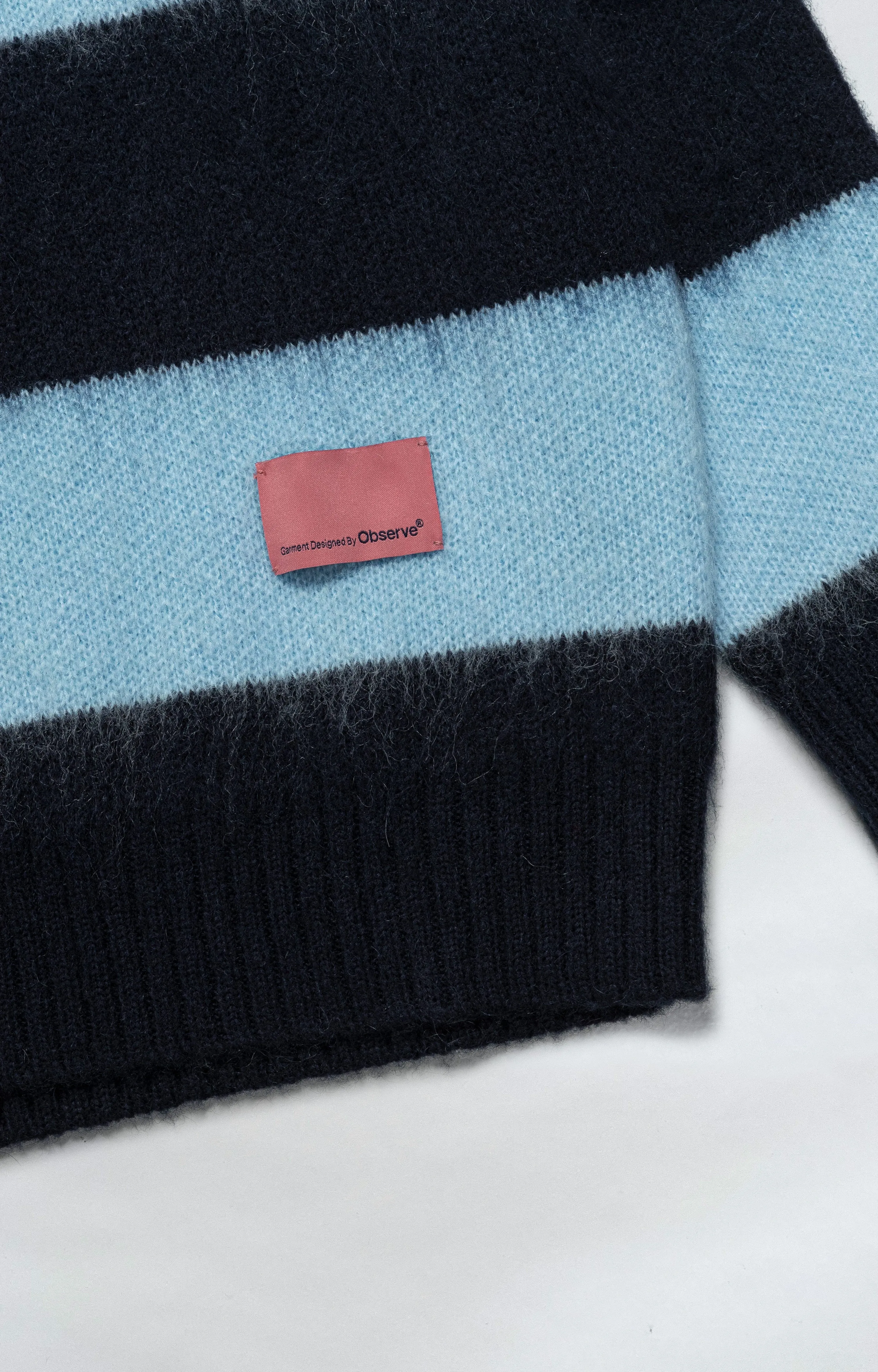 Wool/Mohair Striped Knit - Sky