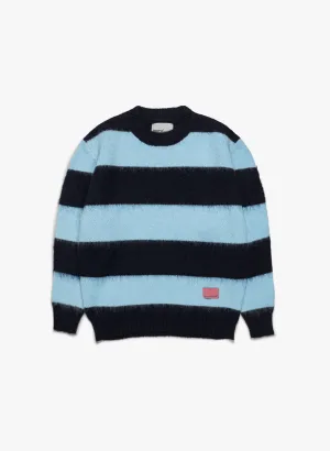 Wool/Mohair Striped Knit - Sky