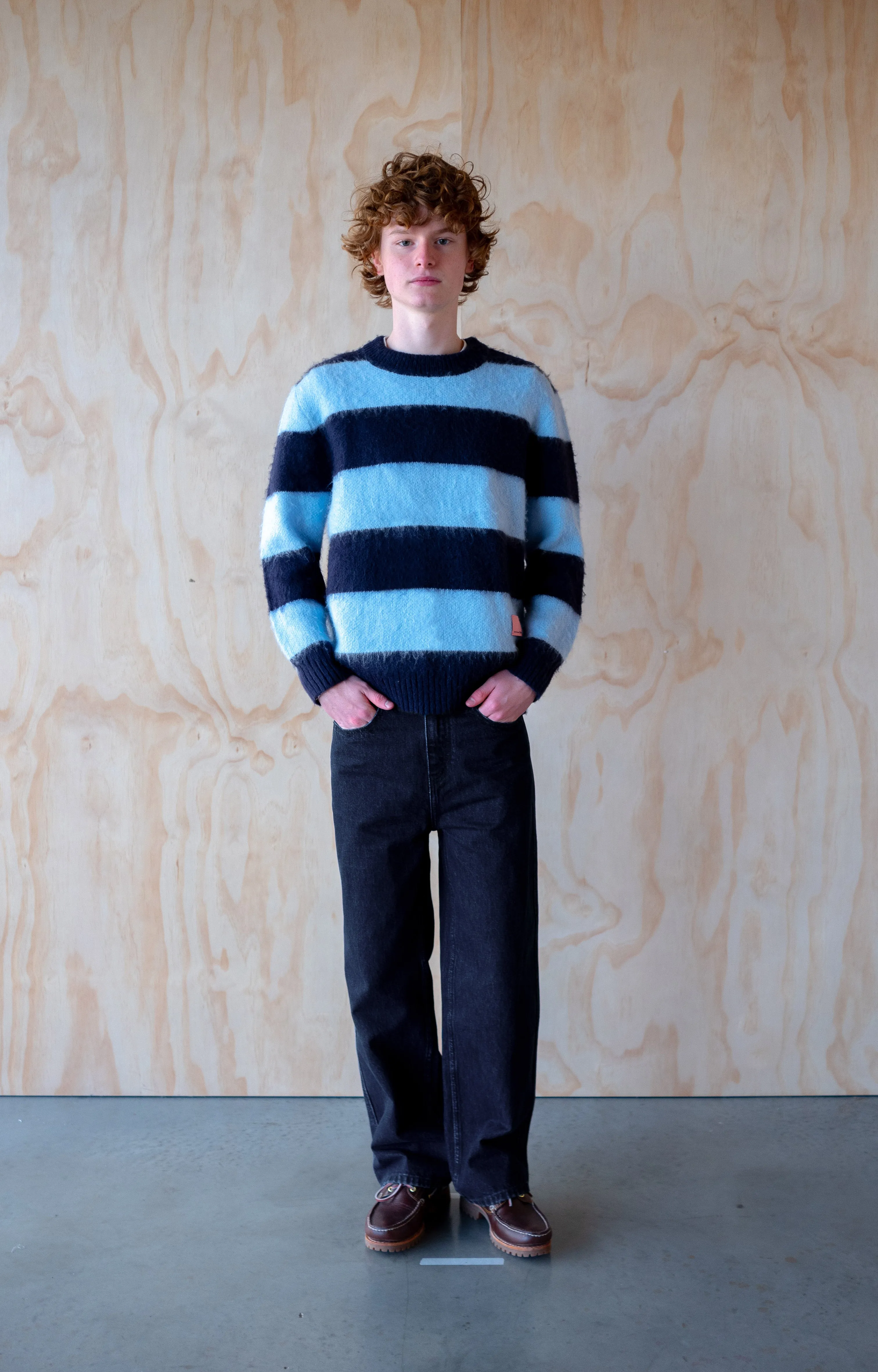 Wool/Mohair Striped Knit - Sky