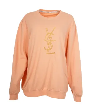 YSL Peach Crewneck Jumper with YSL logo  ALL0562