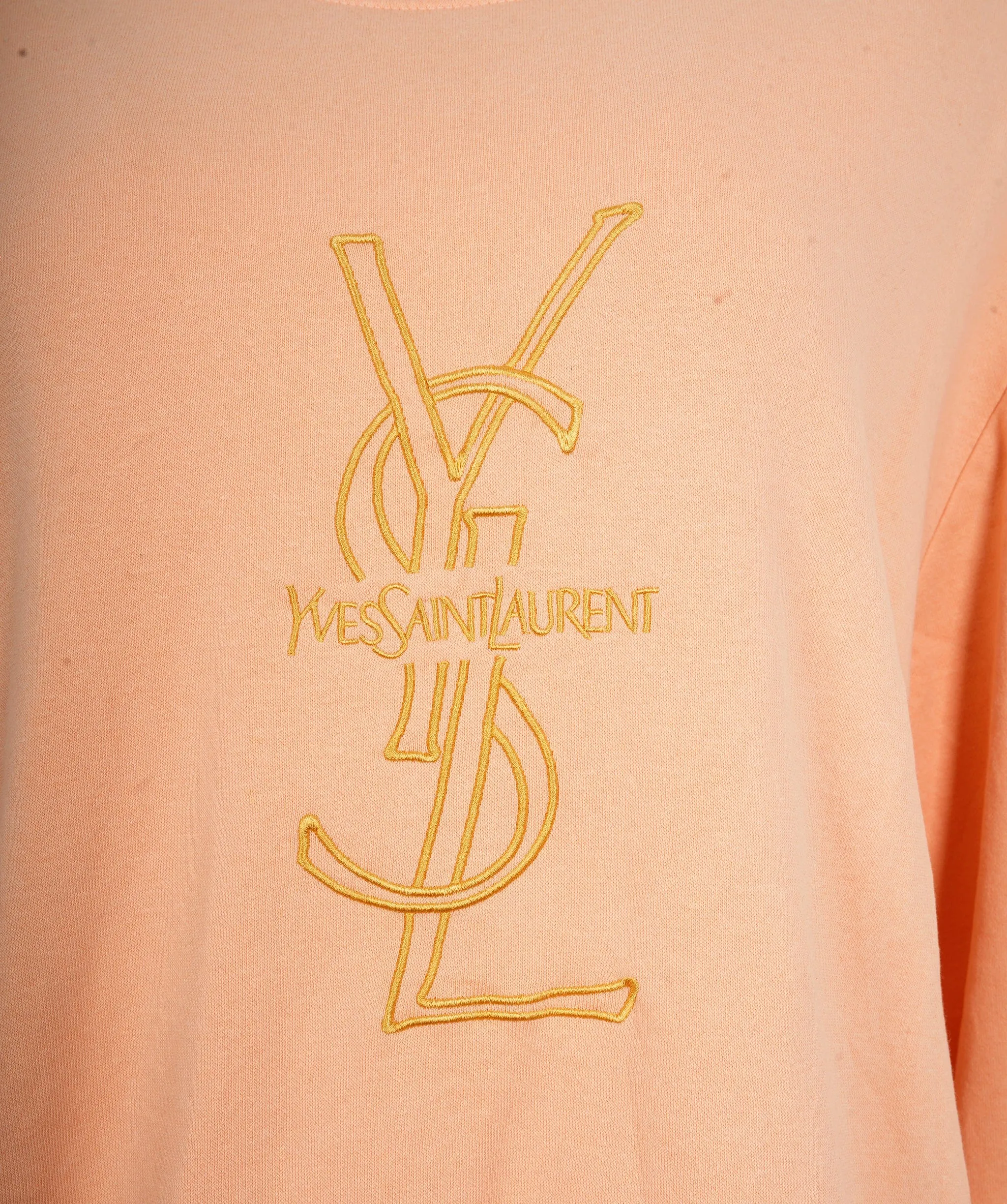 YSL Peach Crewneck Jumper with YSL logo  ALL0562