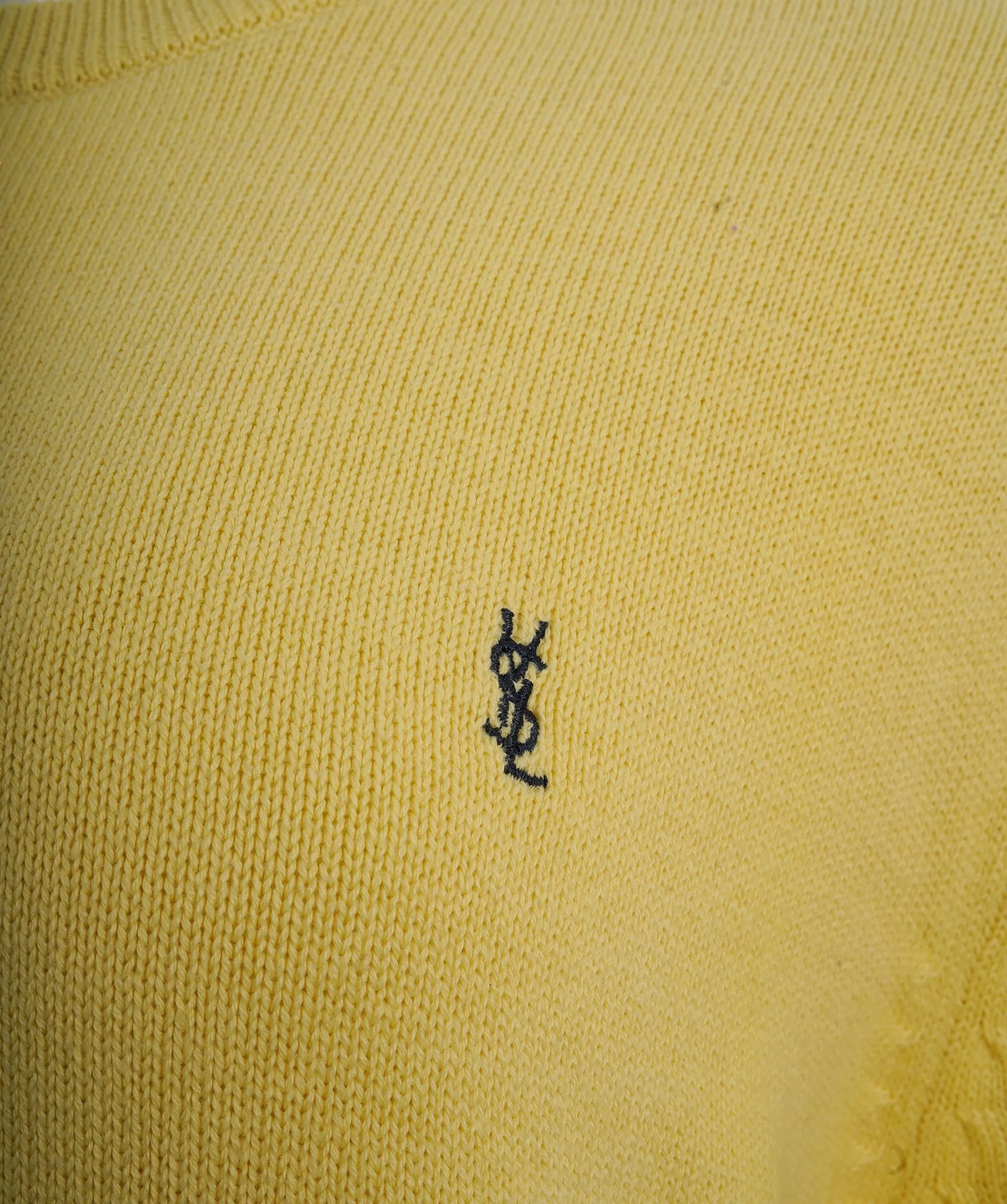 YSL Yellow Crewneck Logo Jumper XXL ALL0534